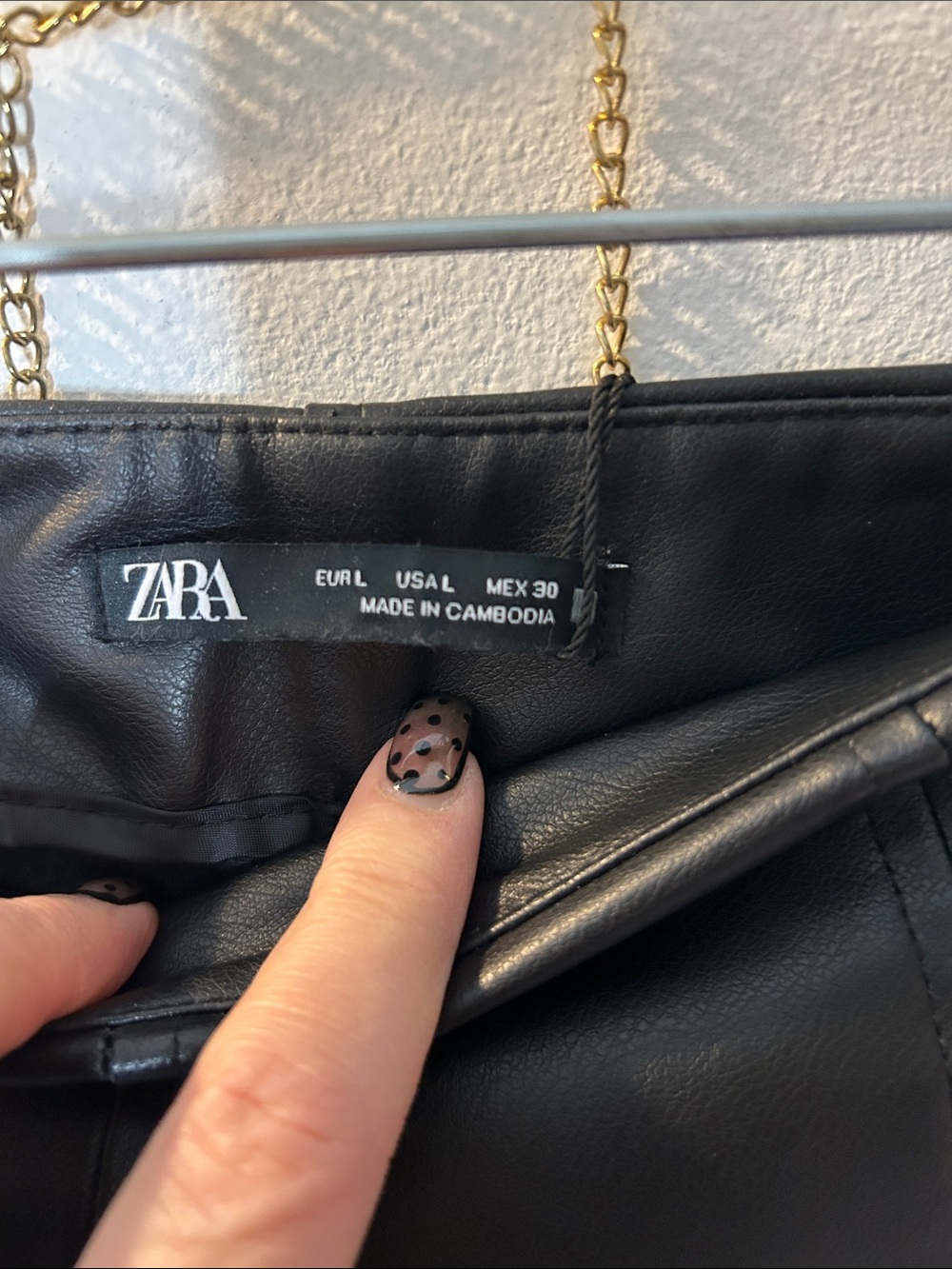 Zara Black Faux Leather Midi Skirt - Picture 6 of 6